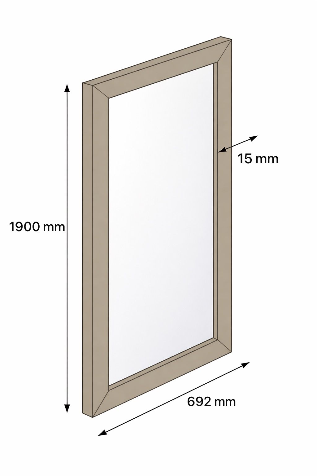 Espejo de Melamina Café